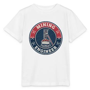 Vintage Mining Engineer Headframe-Wagenabzeichen-Deckel - Stanley/Stella Kinder T-Shirt MINI CREATOR  - Weiß - Vorne - Maike (125cm)