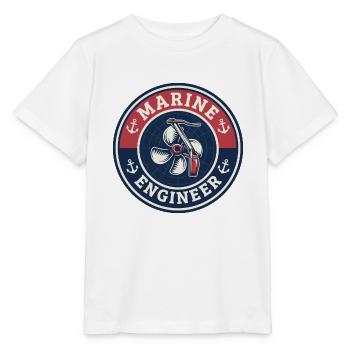 Vintage-Schraubenanker des Schiffsschiffs - Stanley/Stella Kinder T-Shirt MINI CREATOR  - Weiß - Vorne - Maike (125cm)