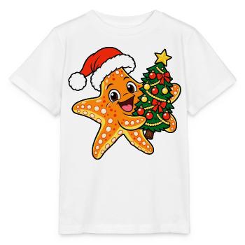 Weihnachts Seestern - Stanley/Stella Kinder T-Shirt MINI CREATOR  - Weiß - Vorne - Maike (125cm)