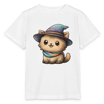 Kuschelkätzchen mit Zauberhut - Stanley/Stella Kinder T-Shirt MINI CREATOR  - Weiß - Vorne - Maike (125cm)