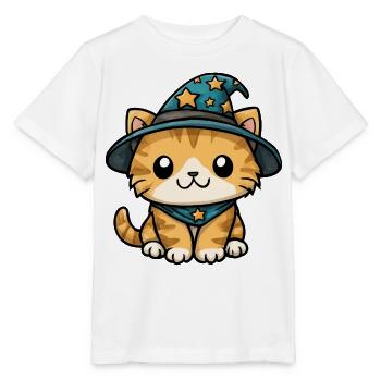 Katzenzauberer Kätzchen - Stanley/Stella Kinder T-Shirt MINI CREATOR  - Weiß - Vorne - Maike (125cm)