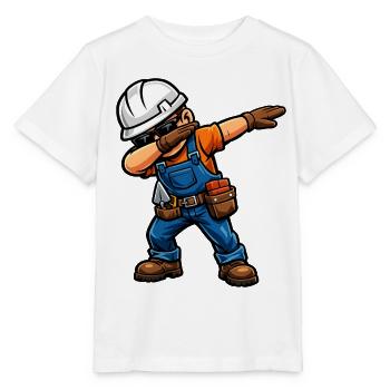 Dabbing Maurer – Lustiges Handwerker Motiv - Stanley/Stella Kinder T-Shirt MINI CREATOR  - Weiß - Vorne - Maike (125cm)