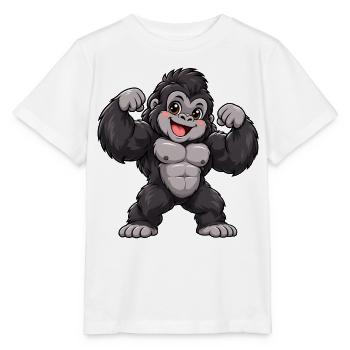 Gorilla Kawaii Style – Süßer Dschungelriese - Stanley/Stella Kinder T-Shirt MINI CREATOR  - Weiß - Vorne - Maike (125cm)