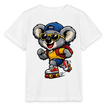 Koala mit Rollschuhen – Süßes Freizeitmotiv - Stanley/Stella Kinder T-Shirt MINI CREATOR  - Weiß - Vorne - Maike (125cm)