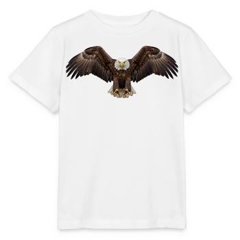 Schwebende Flügel des Weißkopfseeadlers - Stanley/Stella Kinder T-Shirt MINI CREATOR  - Weiß - Vorne - Maike (125cm)