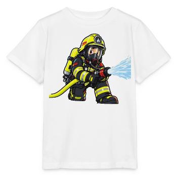Kleiner Feuerwehrheld – Atemschutz Feuerwehr Kinde - Stanley/Stella Kinder T-Shirt MINI CREATOR  - Weiß - Vorne - Maike (125cm)