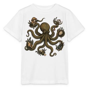 Goblincore Octopus - Stanley/Stella Kinder T-Shirt MINI CREATOR  - Weiß - Vorne - Maike (125cm)
