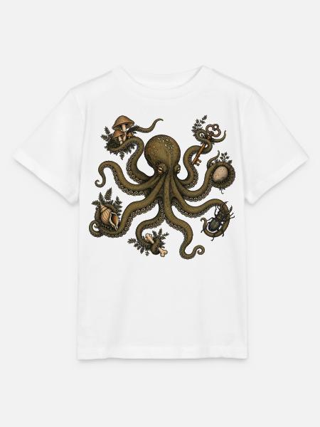 Goblincore Octopus - Stanley/Stella Kinder T-Shirt MINI CREATOR  - Weiß