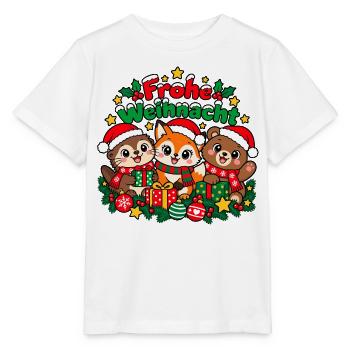 Weihnachts Waldtiere - Stanley/Stella Kinder T-Shirt MINI CREATOR  - Weiß - Vorne - Maike (125cm)