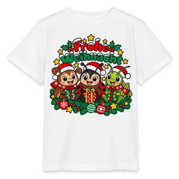Weihnachts Insekten - Stanley/Stella Kinder T-Shirt MINI CREATOR  - Weiß - Vorne - Maike (125cm)