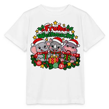 Weihnachts Wildtiere - Stanley/Stella Kinder T-Shirt MINI CREATOR  - Weiß - Vorne - Maike (125cm)