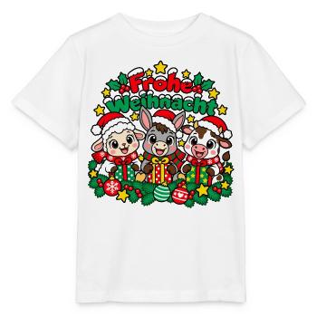 Bauernhof Weihnachten - Stanley/Stella Kinder T-Shirt MINI CREATOR  - Weiß - Vorne - Maike (125cm)