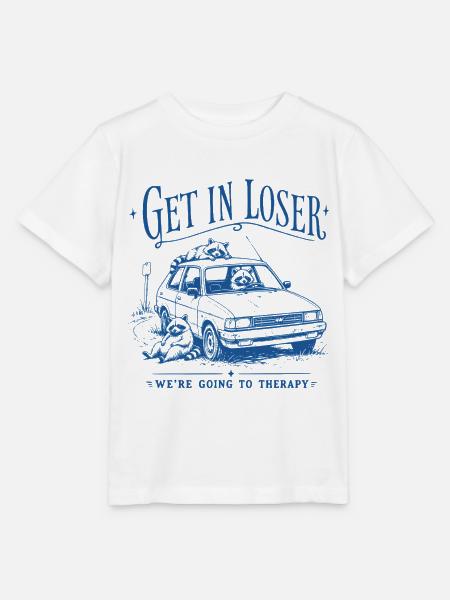 Waschbär Get In Loser - Stanley/Stella Kinder T-Shirt MINI CREATOR - Weiß