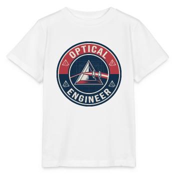 Vintage Optical Engineer Prisma-Laser-Linsenabzeichen - Stanley/Stella Kinder T-Shirt MINI CREATOR  - Weiß - Vorne - Maike (125cm)