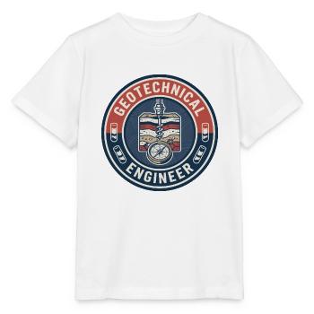 Vintage Geotechnischer Ingenieur Erdstrata-Abzeichen - Stanley/Stella Kinder T-Shirt MINI CREATOR  - Weiß - Vorne - Maike (125cm)