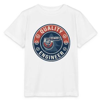 Vintage Quality Engineer Mikrometer-Glockenkurvenoberseite - Stanley/Stella Kinder T-Shirt MINI CREATOR  - Weiß - Vorne - Maike (125cm)