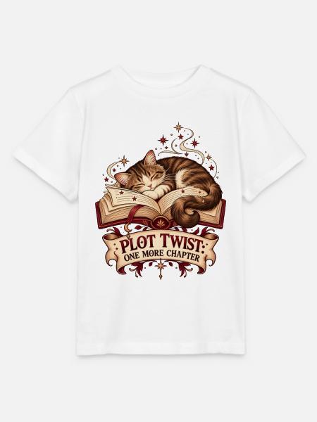 Bücherkater – Katze & Bücher T-Shirt  - Stanley/Stella Kinder T-Shirt MINI CREATOR  - Weiß