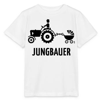 Jungbauer (Bauer Trecker Kinderwagen Baby / B) - Stanley/Stella Kinder T-Shirt MINI CREATOR  - Weiß - Vorne - Maike (125cm)
