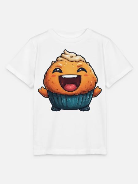 Kuschelmuffin Lachender Cupcake - Stanley/Stella Kinder T-Shirt MINI CREATOR - Weiß