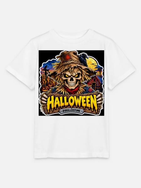SkullCostume Halloween Edition: Die Vogelscheuche - Stanley/Stella Kinder T-Shirt MINI CREATOR - Weiß