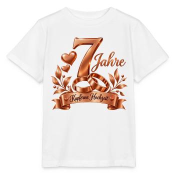 7.Hochzeitstag , Kupferne Hochzeit , 7 Jahre - Stanley/Stella Kinder T-Shirt MINI CREATOR  - Weiß - Vorne - Maike (125cm)
