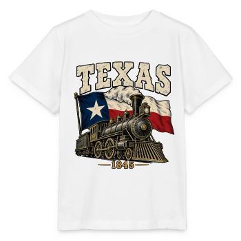 Texas Eisenbahn 1845 Vintage - Stanley/Stella Kinder T-Shirt MINI CREATOR  - Weiß - Vorne - Maike (125cm)