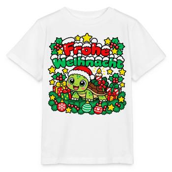 Weihnachts Schildkröte - Stanley/Stella Kinder T-Shirt MINI CREATOR  - Weiß - Vorne - Maike (125cm)