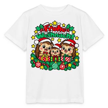 Frohe Weihnacht Igelgeschenke - Stanley/Stella Kinder T-Shirt MINI CREATOR  - Weiß - Vorne - Maike (125cm)