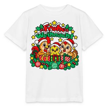 Weihnachts Hühner - Stanley/Stella Kinder T-Shirt MINI CREATOR  - Weiß - Vorne - Maike (125cm)