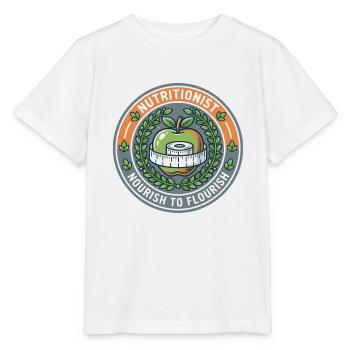 Ernährungsberater – Ernährung, um zu gedeihen, Apfelabzeichen-Geschenk - Stanley/Stella Kinder T-Shirt MINI CREATOR  - Weiß - Vorne - Maike (125cm)