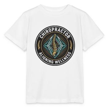Chiropraktiker Ausrichtung Wellness-Wirbelsäulenabzeichen Geschenk - Stanley/Stella Kinder T-Shirt MINI CREATOR  - Weiß - Vorne - Maike (125cm)