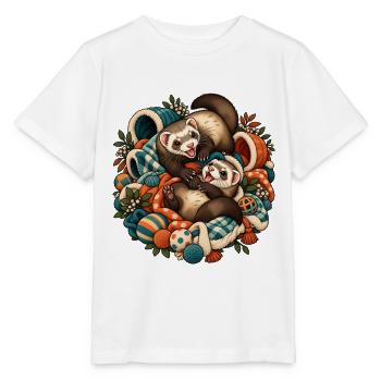 Herbstliche Otterfreunde Kuschelduo - Stanley/Stella Kinder T-Shirt MINI CREATOR  - Weiß - Vorne - Maike (125cm)