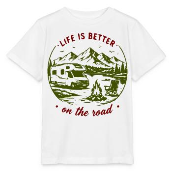 Roadtrip im Freien: Berge und Van - Stanley/Stella Kinder T-Shirt MINI CREATOR  - Weiß - Vorne - Maike (125cm)