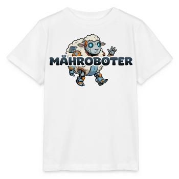 Mähroboter Cartoon Schaf - Stanley/Stella Kinder T-Shirt MINI CREATOR  - Weiß - Vorne - Maike (125cm)