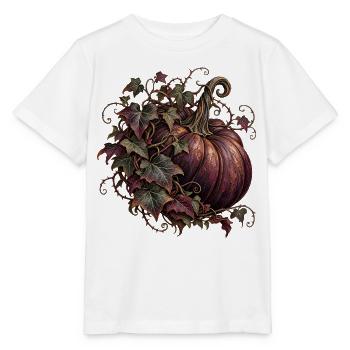Dunkler Kürbis mit Efeu - Stanley/Stella Kinder T-Shirt MINI CREATOR  - Weiß - Vorne - Maike (125cm)