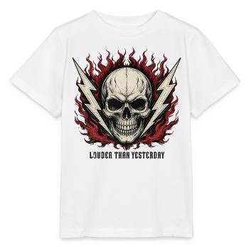 Dreh es lauter, bis es weh tut – Skull Rock & Ca - Stanley/Stella Kinder T-Shirt MINI CREATOR  - Weiß - Vorne - Maike (125cm)