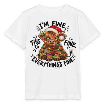 I’m Fine This Is Fine Everything’s Fine - Stanley/Stella Kinder T-Shirt MINI CREATOR  - Weiß - Vorne - Maike (125cm)