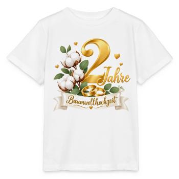 2.Hochzeitstag , 2 Jahre , Baumwollhochzeit  - Stanley/Stella Kinder T-Shirt MINI CREATOR  - Weiß - Vorne - Maike (125cm)