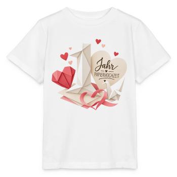 1.Hochzeitstag Papierhochzeit - Stanley/Stella Kinder T-Shirt MINI CREATOR  - Weiß - Vorne - Maike (125cm)