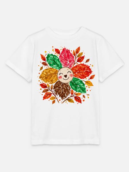 Fröhliche Herbstblume – Bunte Blattblütenblätter - Stanley/Stella Kinder T-Shirt MINI CREATOR - Weiß
