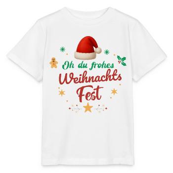 Oh Du Frohes Weihnachtsfest Nikolaus Geschenk    - Stanley/Stella Kinder T-Shirt MINI CREATOR  - Weiß - Vorne - Maike (125cm)