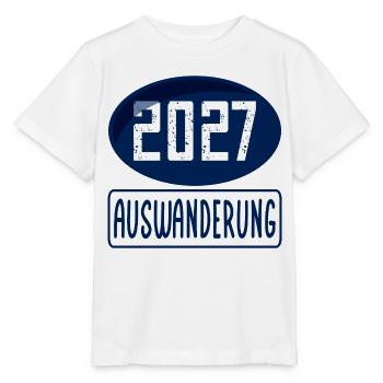 Auswanderung 2027 - Stanley/Stella Kinder T-Shirt MINI CREATOR  - Weiß - Vorne - Maike (125cm)