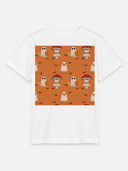 Halloween Katzen Geister Pilz Muster - Stanley/Stella Kinder T-Shirt MINI CREATOR - Weiß