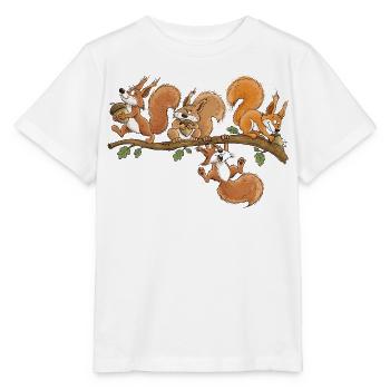 Lustige Eichhörnchen Eichel Wald Tierhumor - Stanley/Stella Kinder T-Shirt MINI CREATOR  - Weiß - Vorne - Maike (125cm)