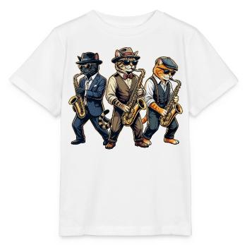 Saxophon, Saxophonist, Jazz, Saxofon - Stanley/Stella Kinder T-Shirt MINI CREATOR  - Weiß - Vorne - Maike (125cm)