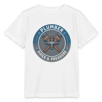 Klempnerrohre und Druckschlüssel Abzeichengeschenk - Stanley/Stella Kinder T-Shirt MINI CREATOR  - Weiß - Vorne - Maike (125cm)