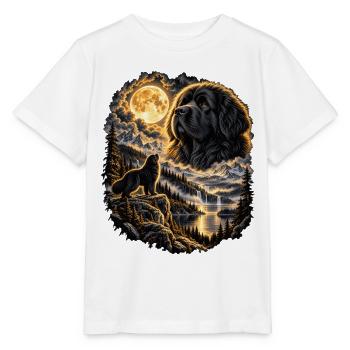 Golden Retriever Mondnacht Natur - Stanley/Stella Kinder T-Shirt MINI CREATOR  - Weiß - Vorne - Maike (125cm)