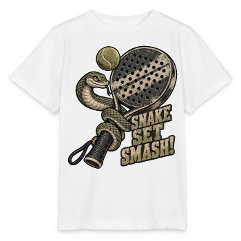 Schlangen-Set Smash-Pickleball - Stanley/Stella Kinder T-Shirt MINI CREATOR  - Weiß - Vorne - Maike (125cm)