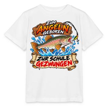 Zum Angeln geboren - Stanley/Stella Kinder T-Shirt MINI CREATOR  - Weiß - Vorne - Maike (125cm)