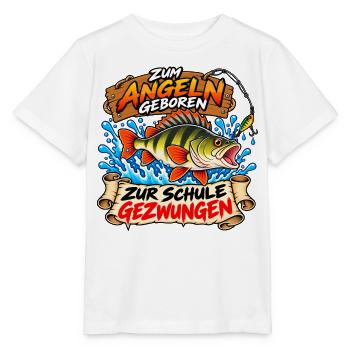 Angeln geboren, zur Schule gezwungen - Stanley/Stella Kinder T-Shirt MINI CREATOR  - Weiß - Vorne - Maike (125cm)